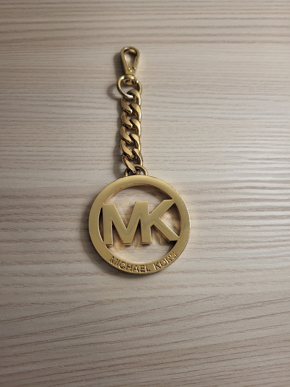 Michael Kors Gold-tone MK Circle Logo Keychain Charm